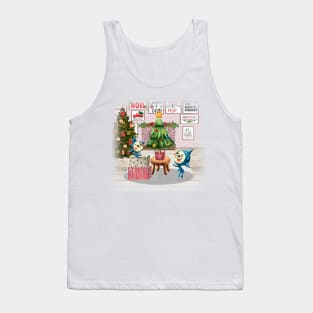 Cute clowns preparing Christmas tree Tank Top